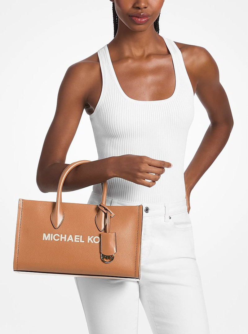 Mirella Medium Pebbled Leather Satchel 4