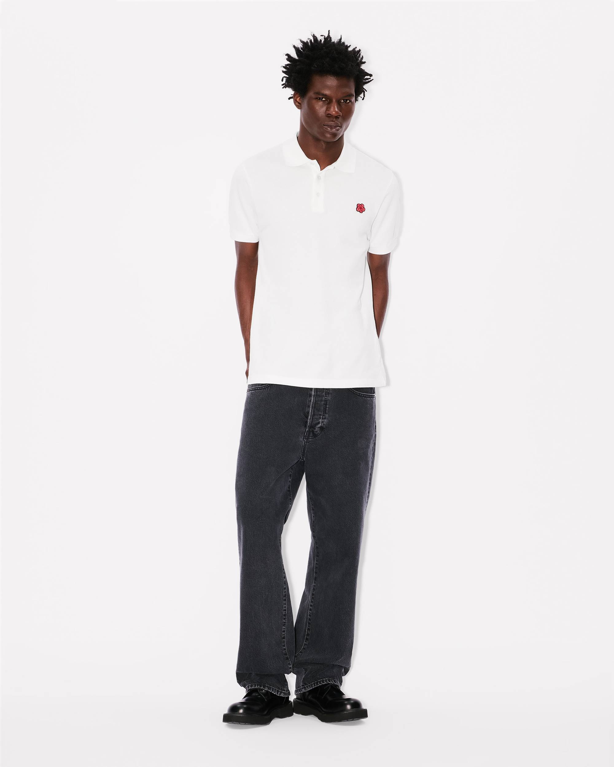 'Boke Flower' embroidered slim polo - 5