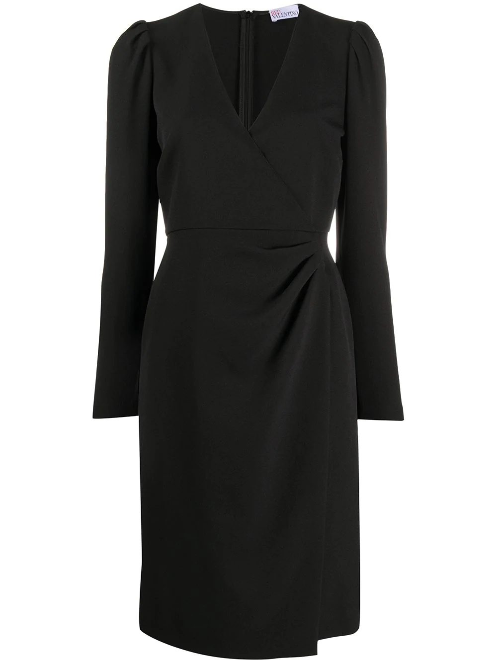 wrap-style long-sleeve dress - 1