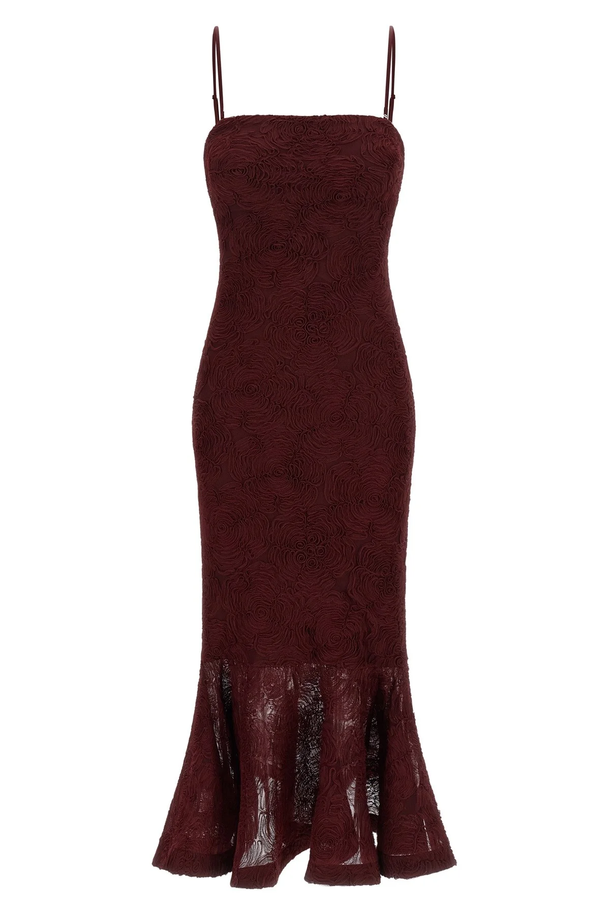 'Flower Mesh Flounce' Dress - 1
