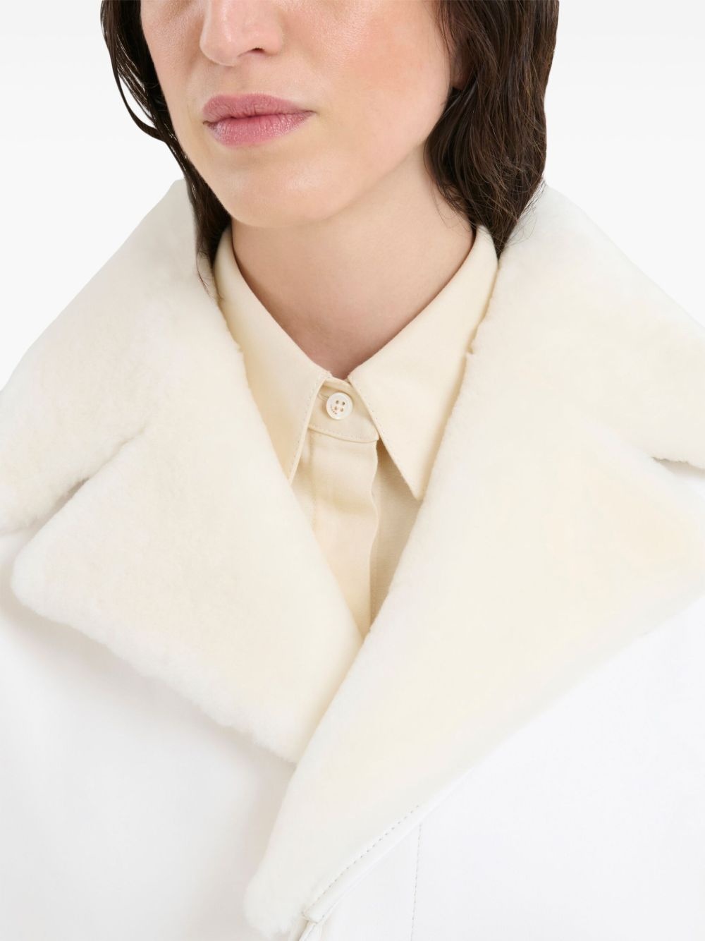 belted leather coat - 5