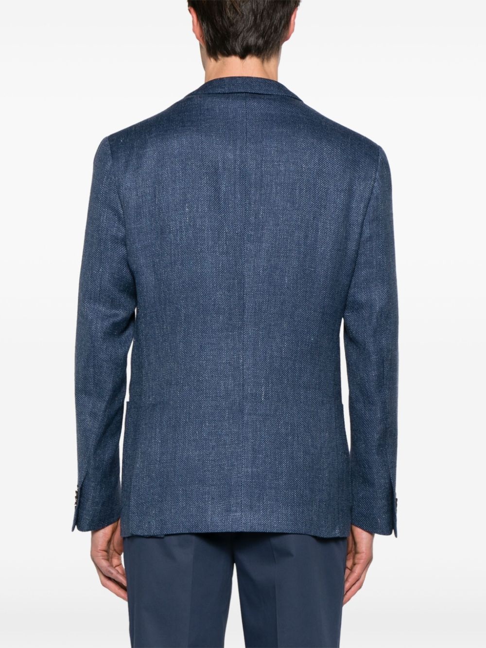 single-breasted twill blazer - 4