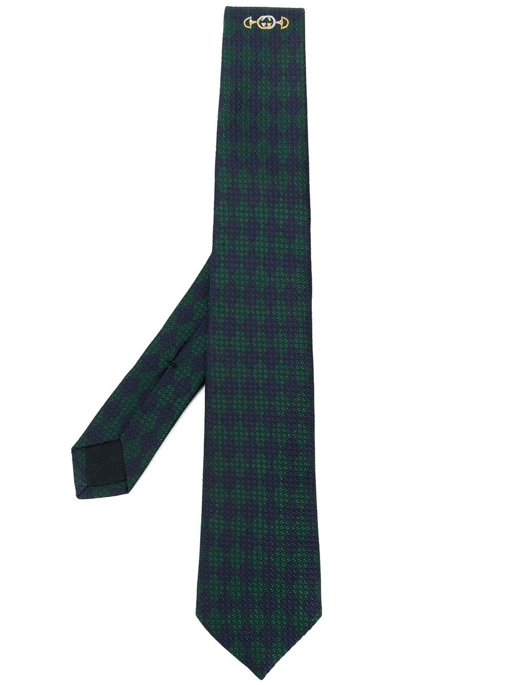 Interlocking G checkered necktie - 1