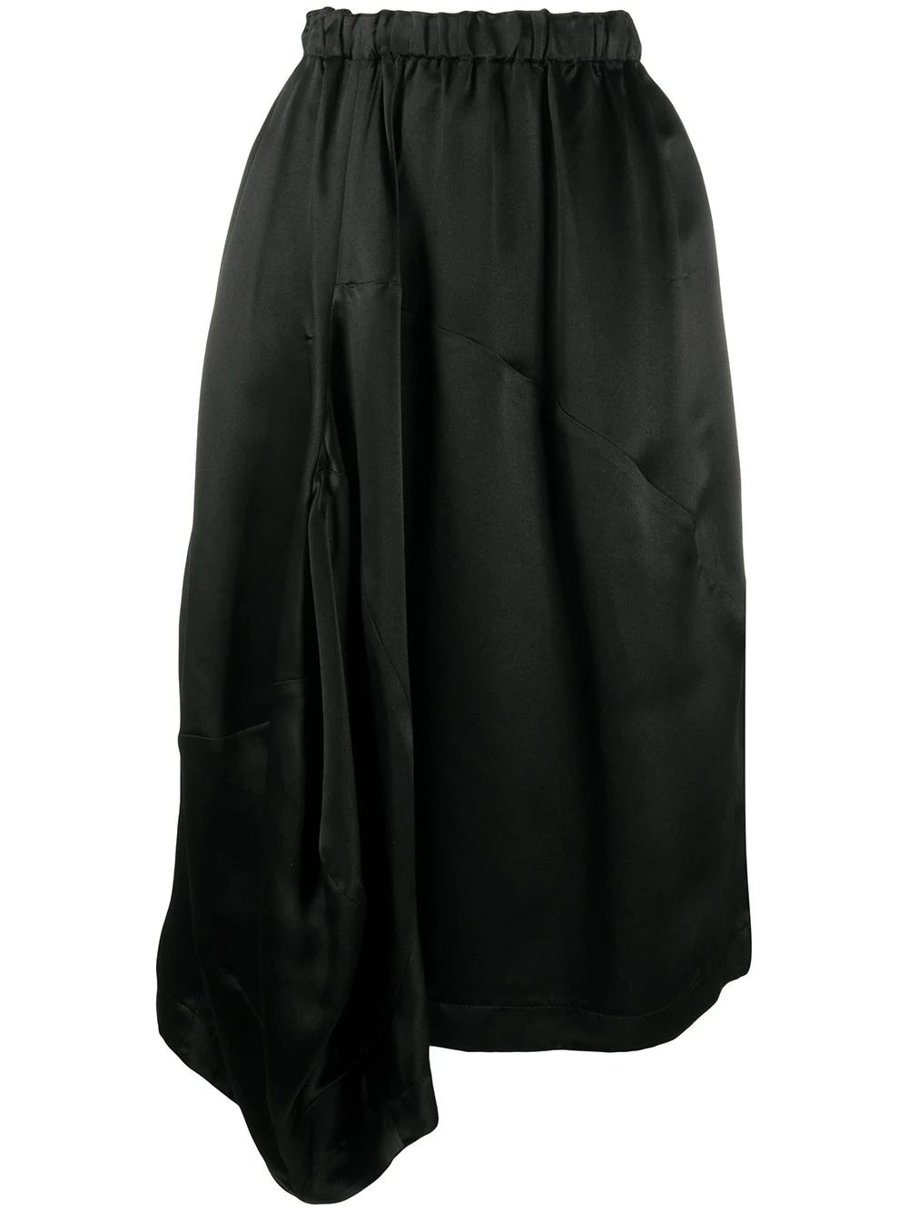 asymmetric draped midi skirt - 1