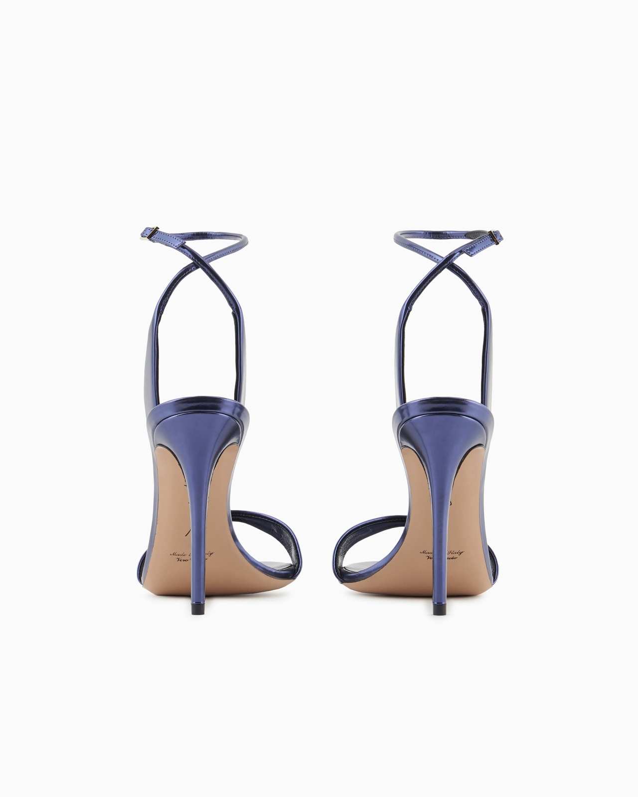 Lamé-leather heeled sandals - 3