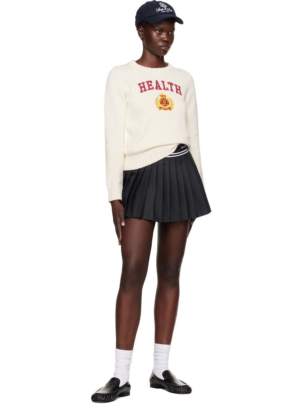 Gray Abigail Wool Pleated Miniskirt - 4
