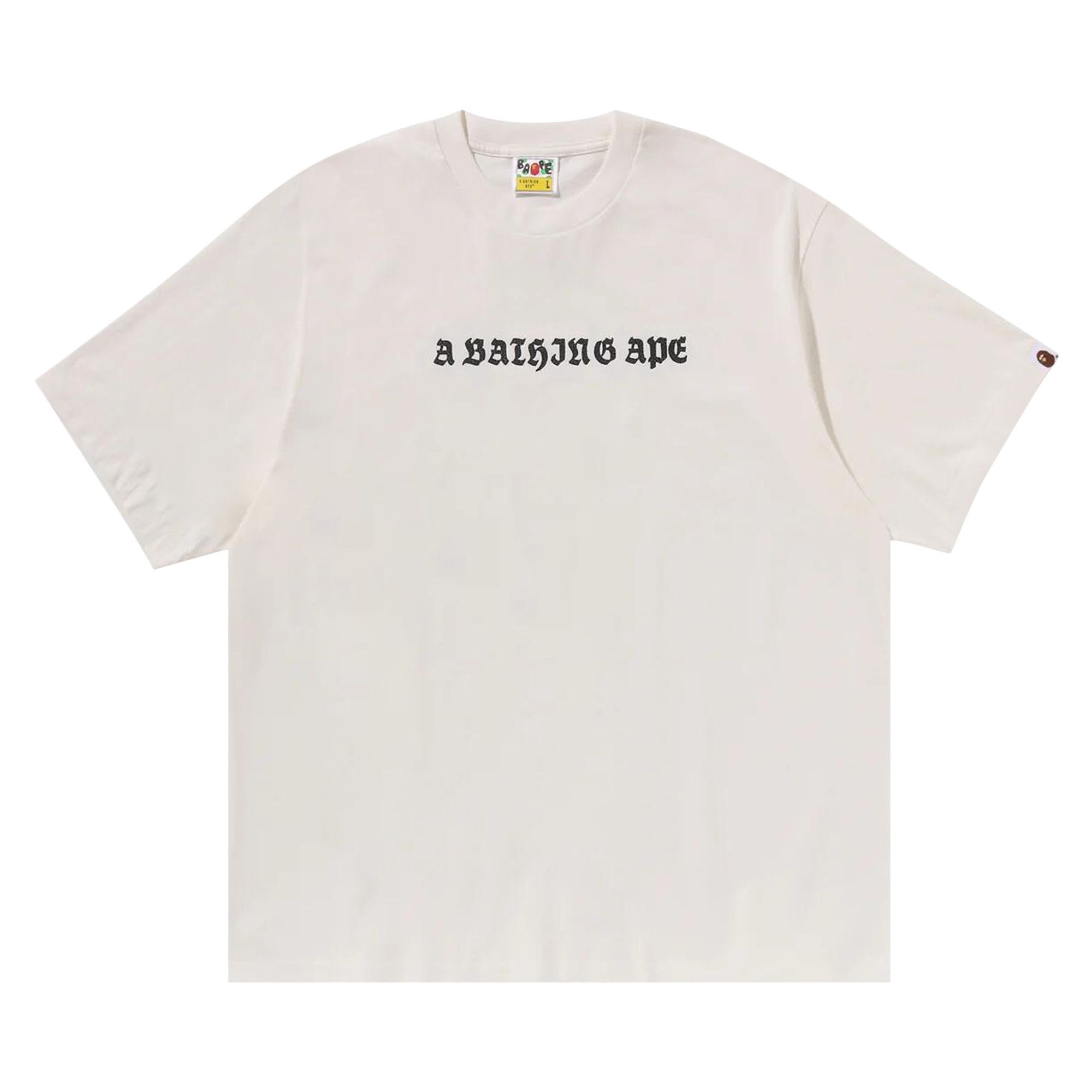 BAPE Gothic Logo Relaxed Fit Tee 'Ivory' - 1