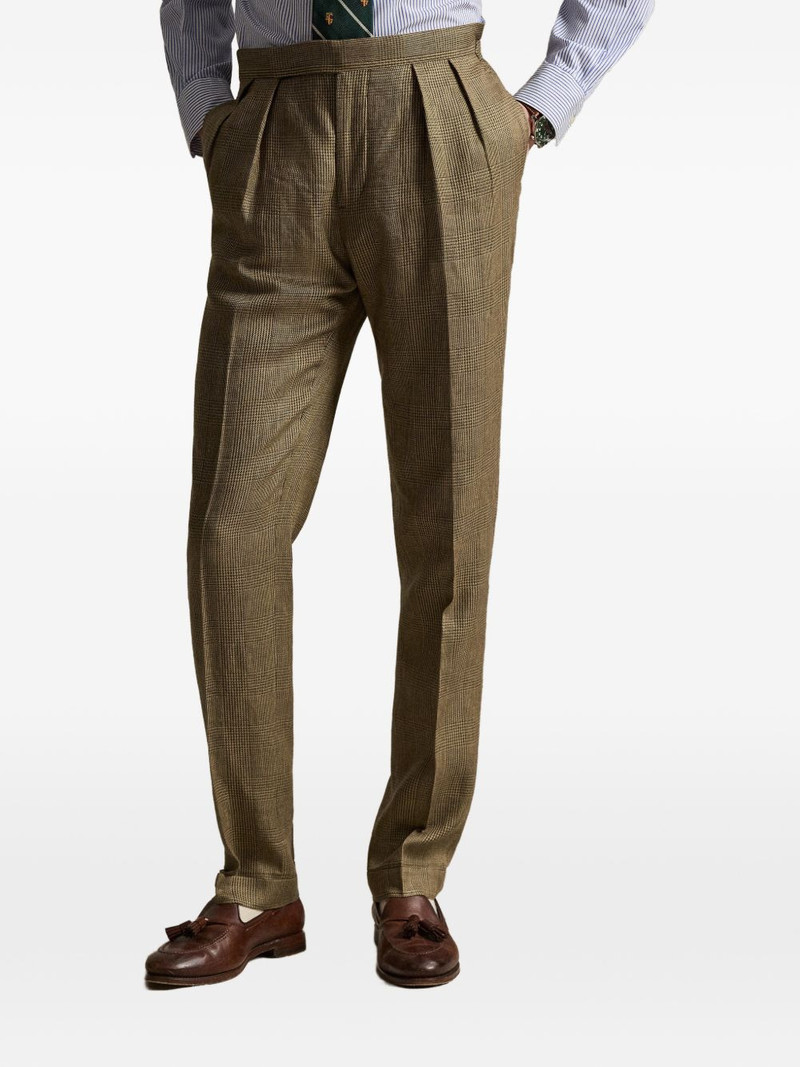 Glen-plaid pleated trousers 3