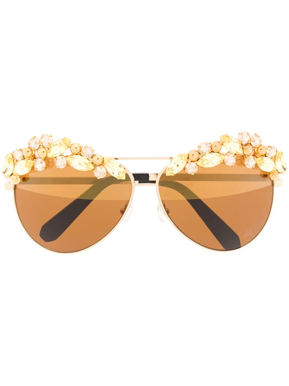 Sunshine embellished aviator sunglasses - 1