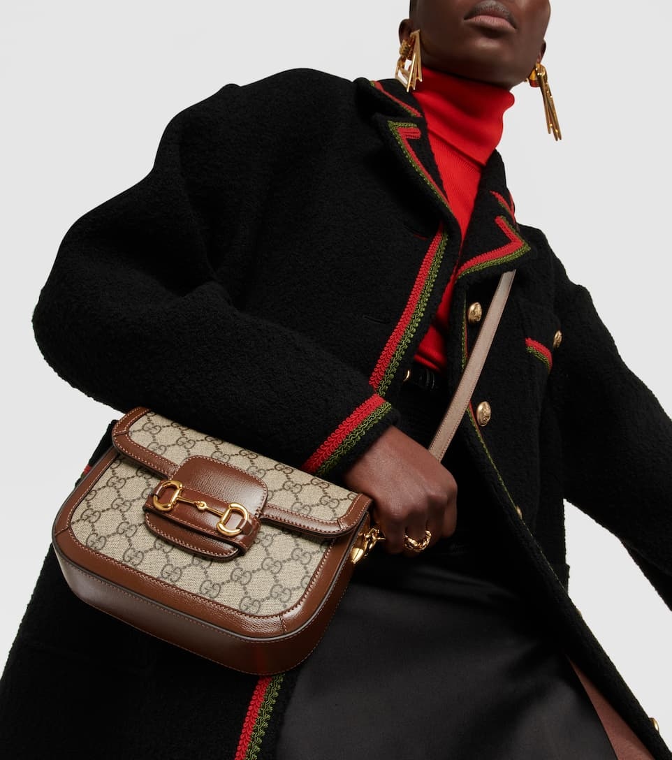 Gucci Horsebit 1955 Mini leather-trimmed shoulder bag - 6