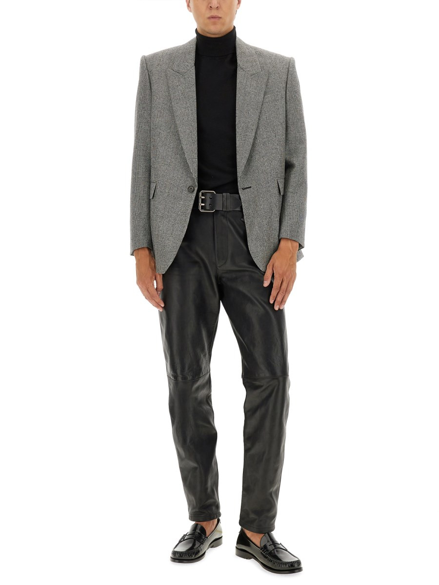 PRINCE OF WALES WOOL FLANNEL SINGLE-BREASTED JACKET - 2