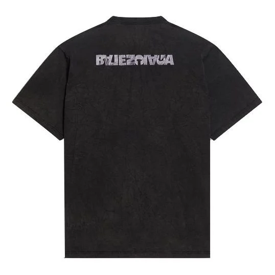 Balenciaga Turn Slit T-Shirt 'Washed Black' 675016TLVB39034 - 1