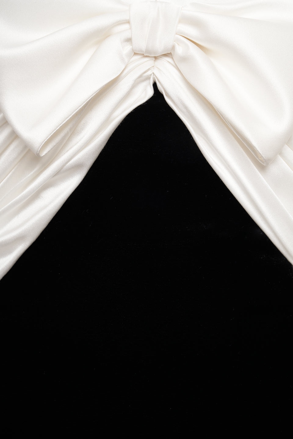 VELVET AND SILK SATIN DRESS WITH BOW AND SPLIT - 3