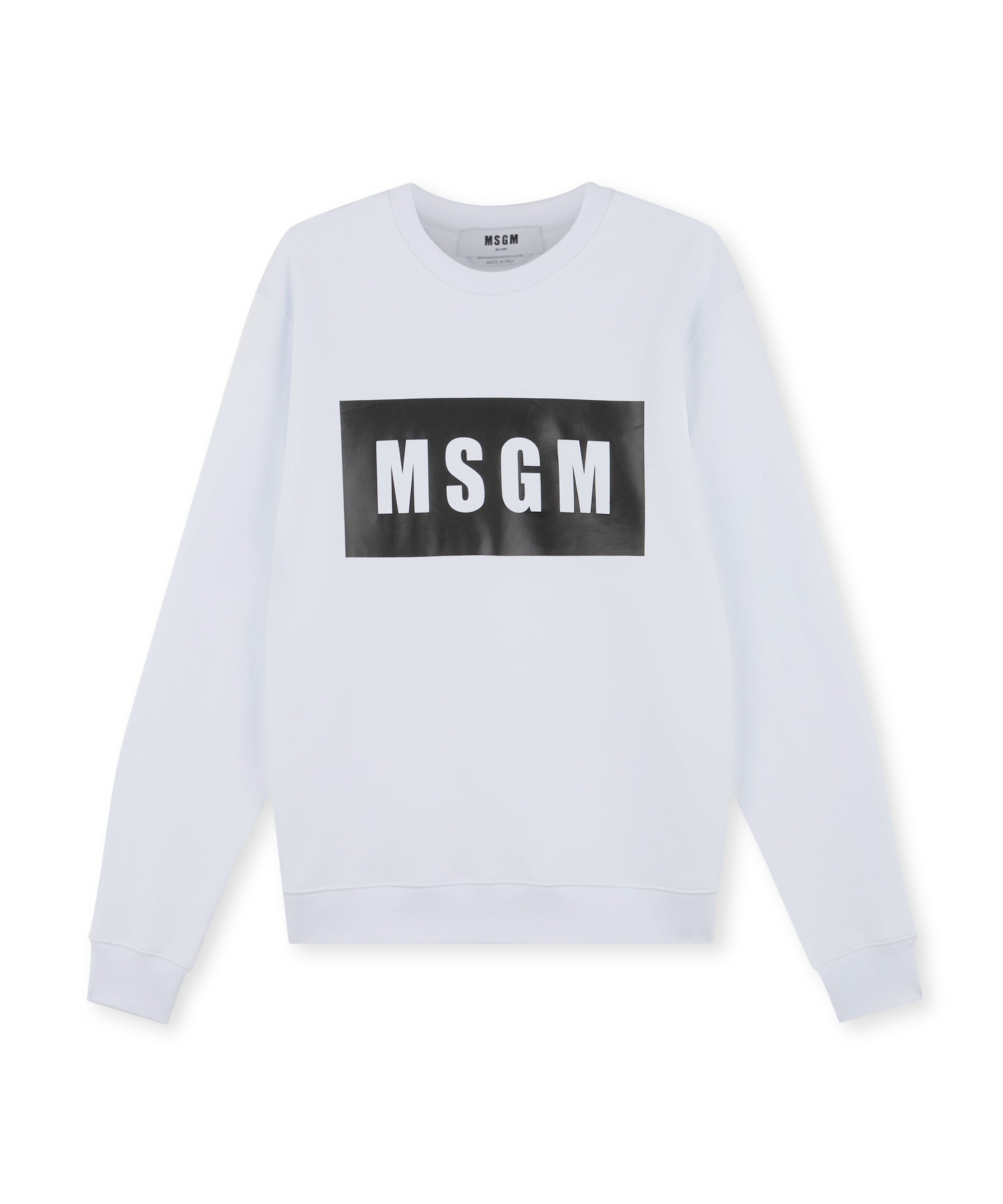 Solid colour cotton sweatshirt with a box logo - 2