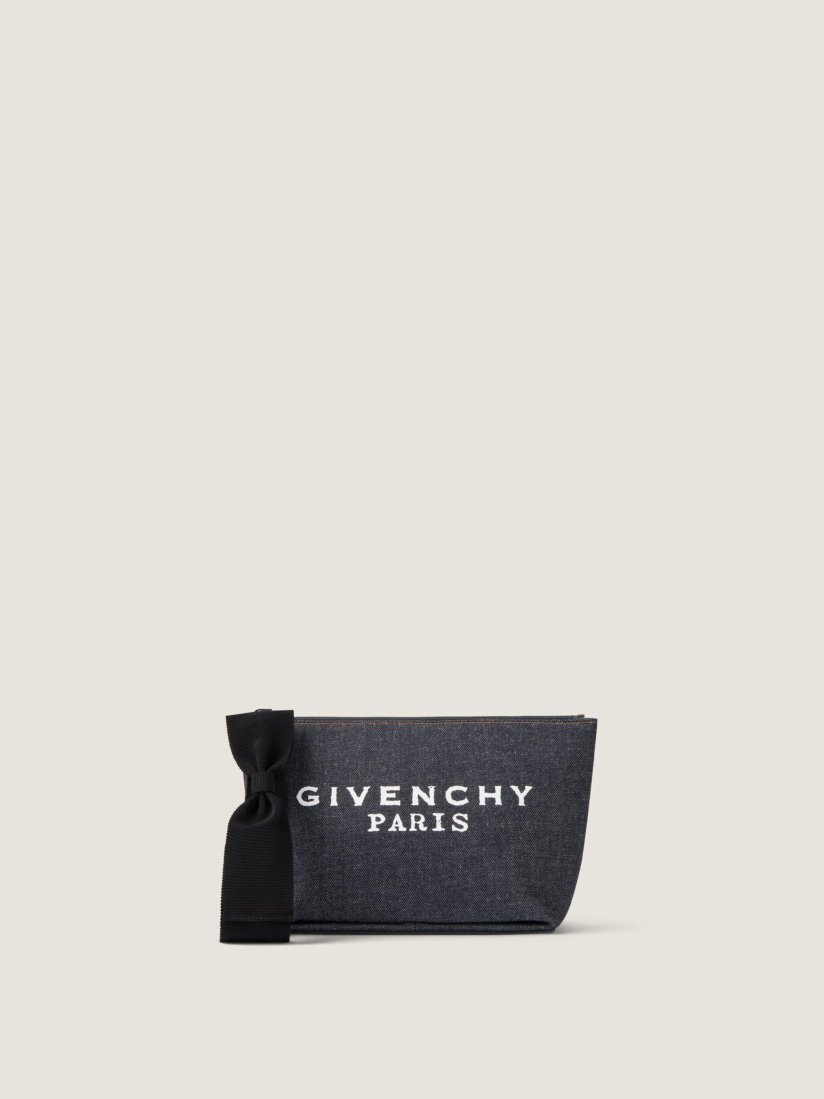SMALL GIVENCHY POUCH IN DENIM WITH BOW - 1