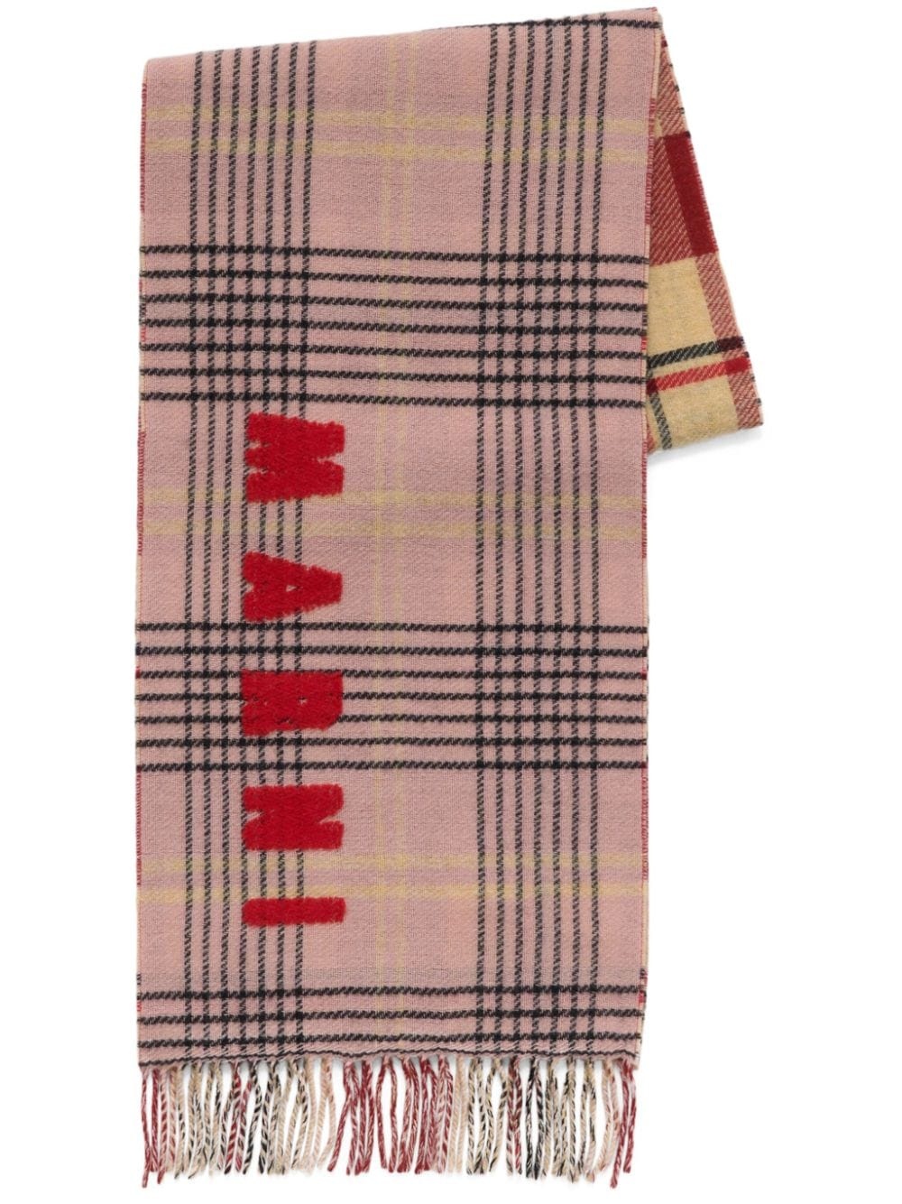 intarsia-knit logo scarf - 1