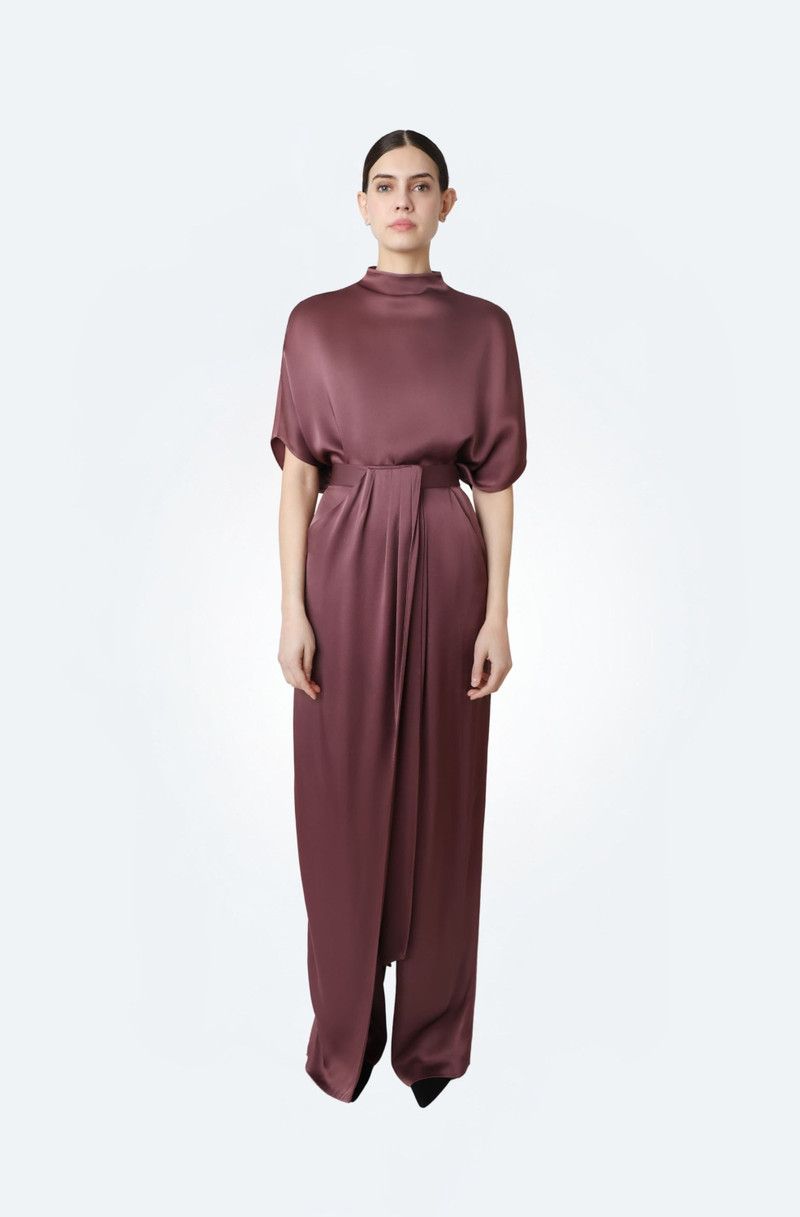 LAPOINTE Satin Draped Relaxed Pant outlook