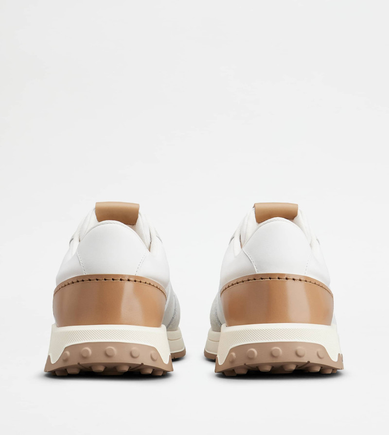 Tod's SNEAKERS IN LEATHER AND TECHNICAL FABRIC - WHITE outlook