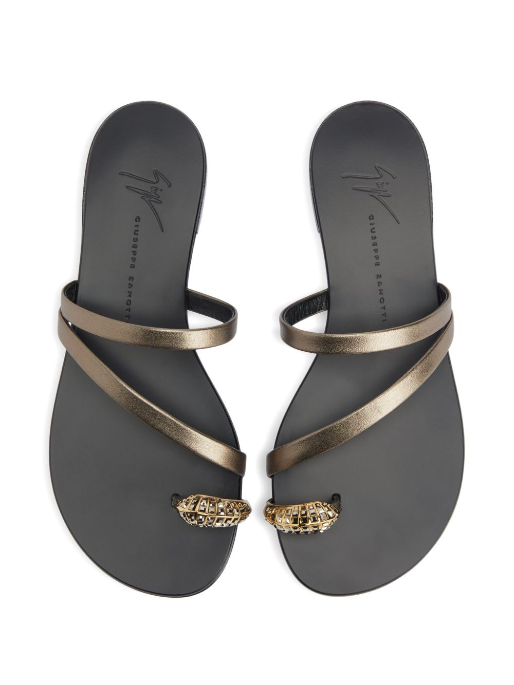 Febe Snake metallic-leather sandals - 3