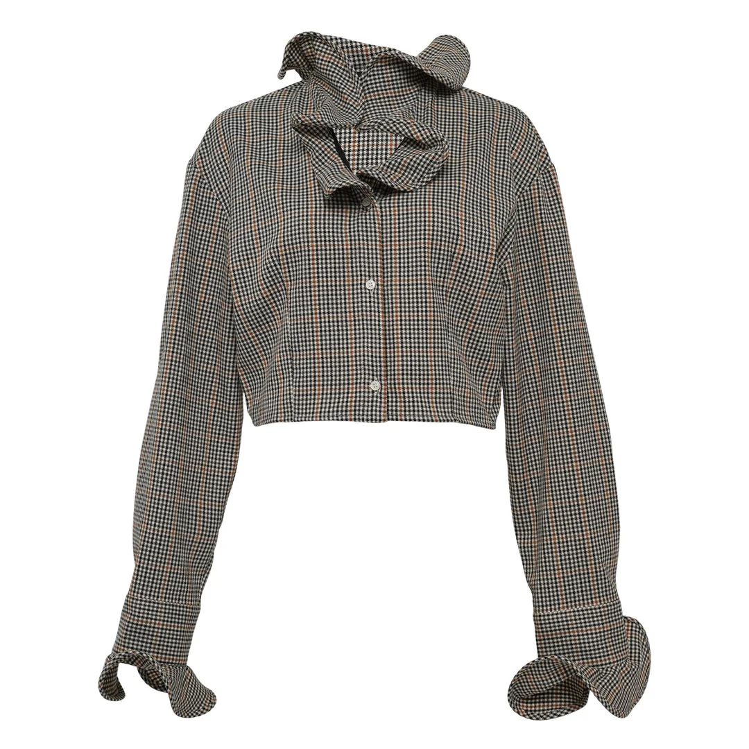 Camicia Ruffled Collar Cropped Blouse - 1