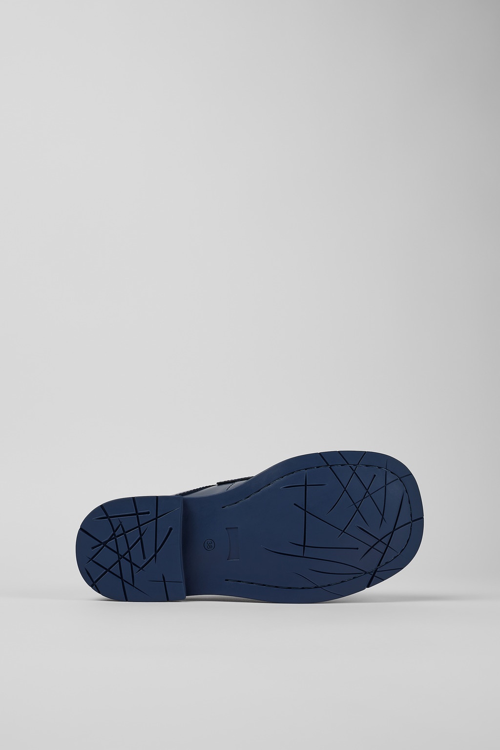 Blue leather loafer slide - 5