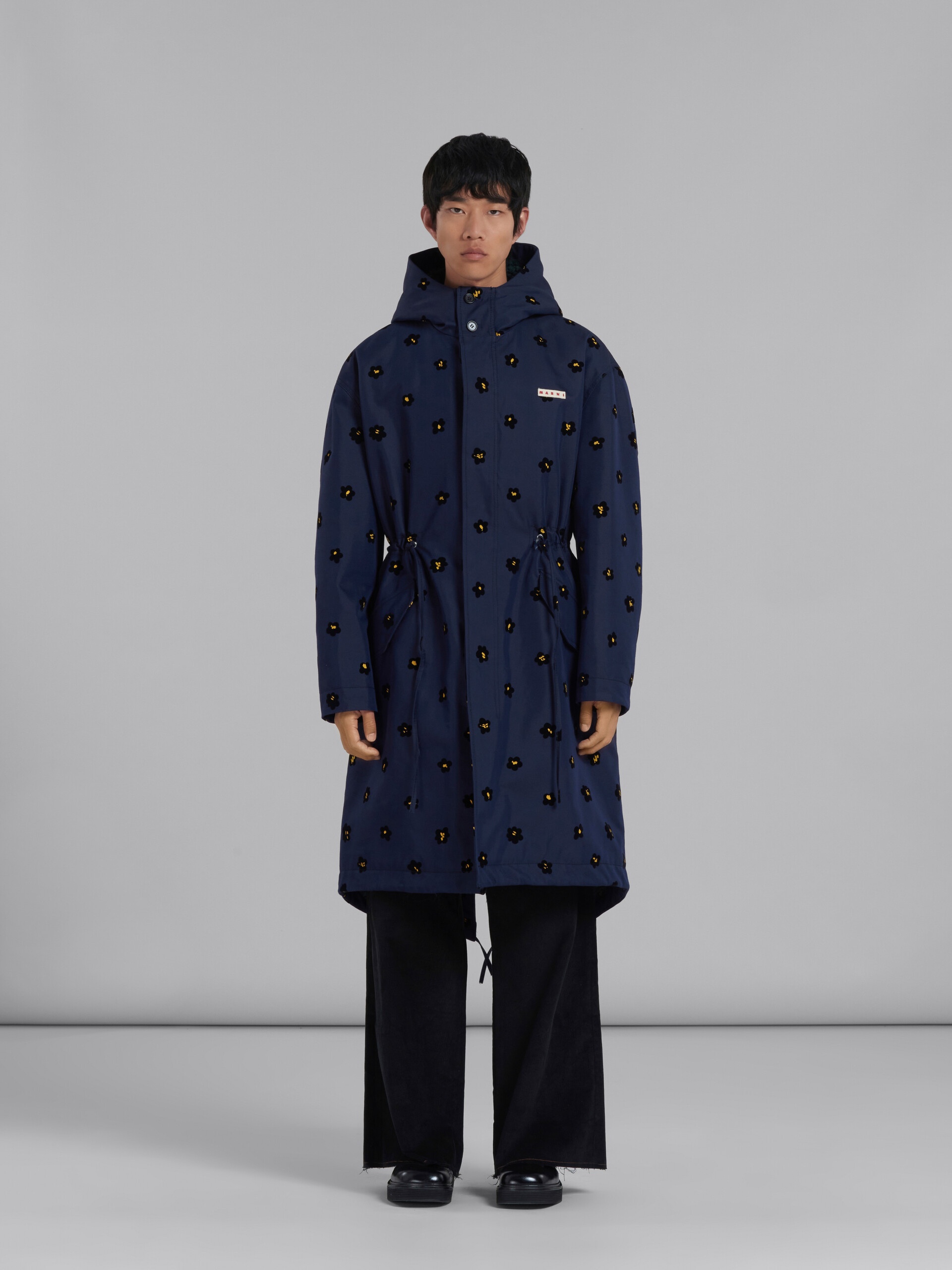 【関税込み】marni Cotton gabardine parka Marni Cotton Gabardine Parka in Blue for Men | Lyst