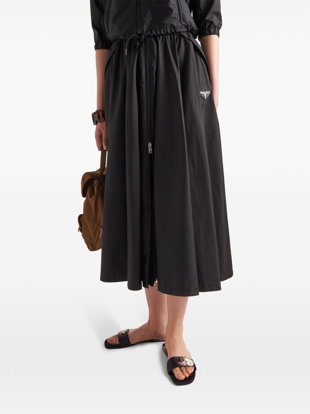 triangle-logo zipped maxi skirt - 4