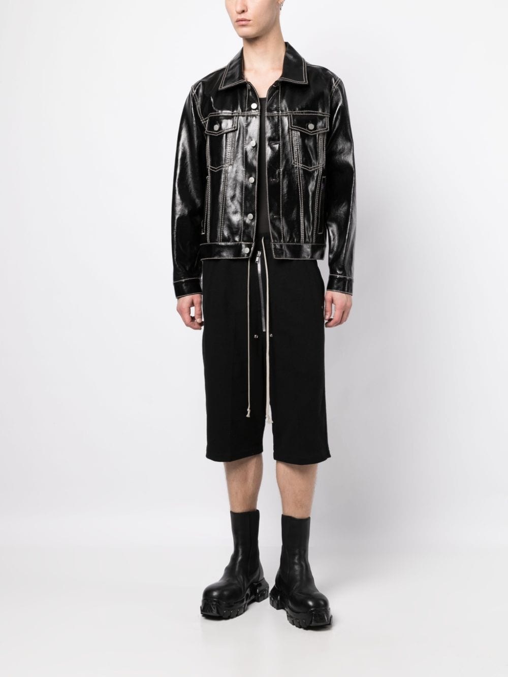 eyelet-detailing drop-crotch shorts - 2