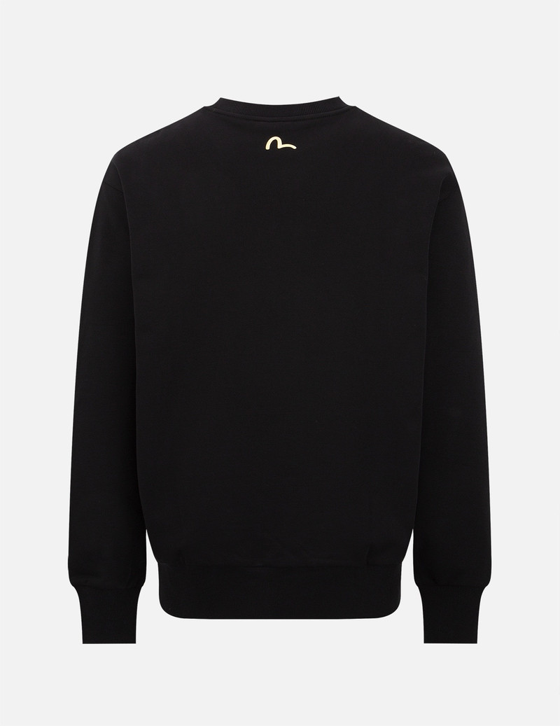 KOI AND WAVE PATTERN KAMON PRINT SWEATSHIRT 2