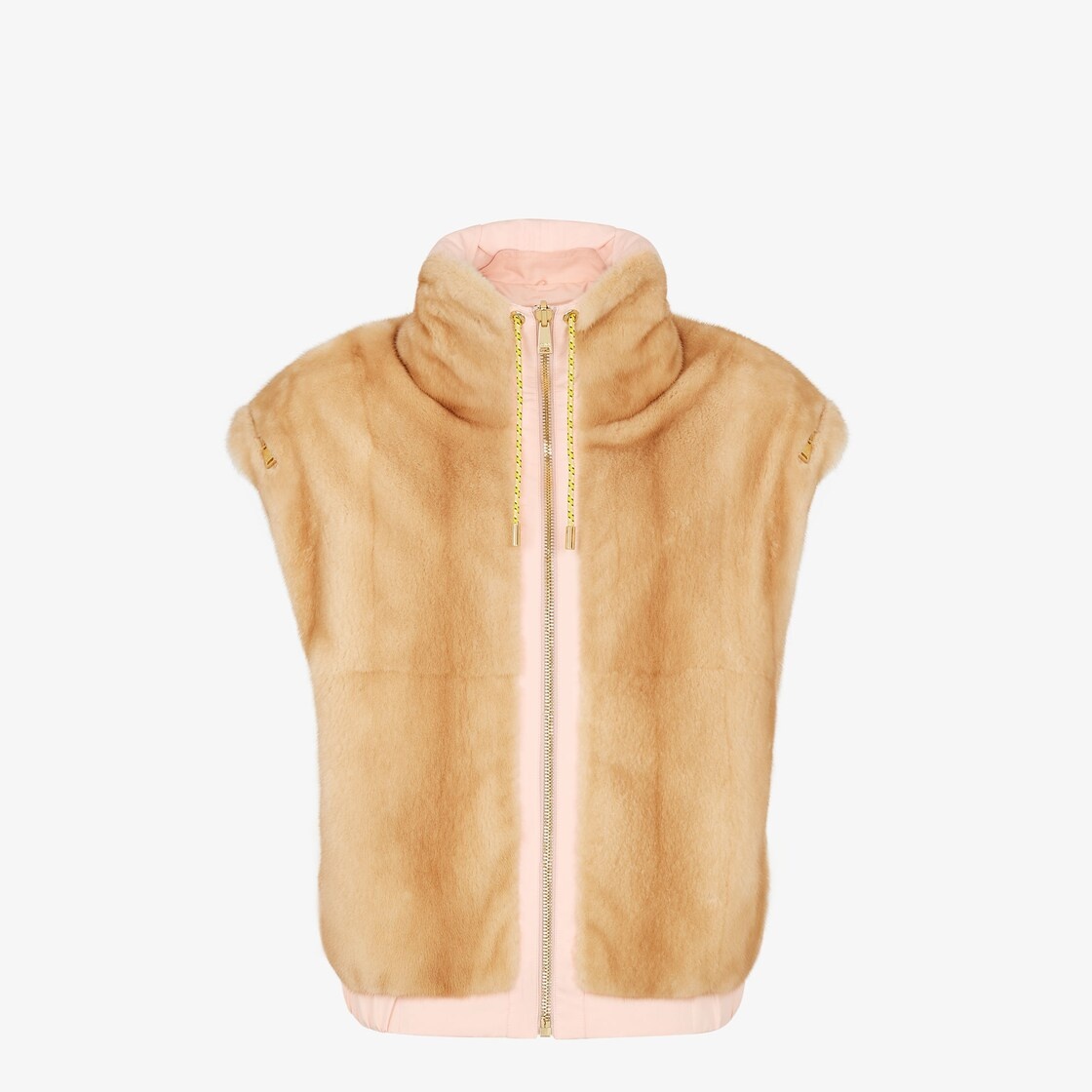 Mink and pink nylon vest - 1