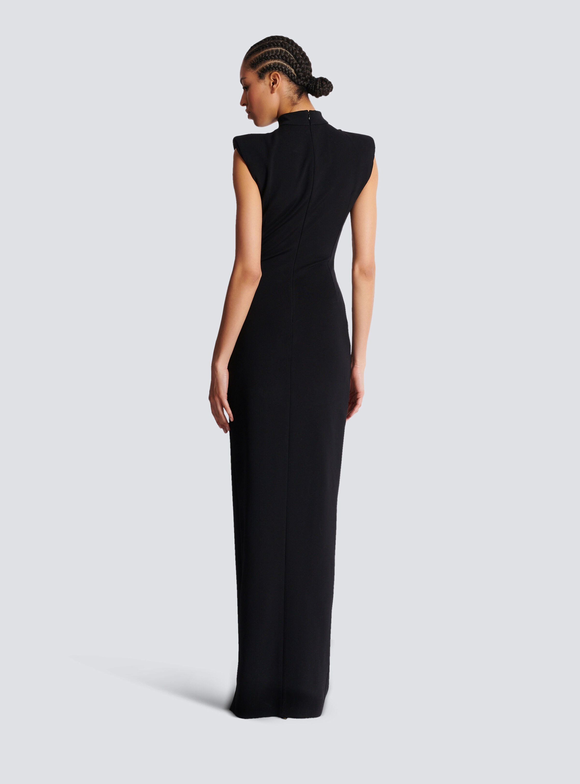 Long jersey dress with leg slit - 4