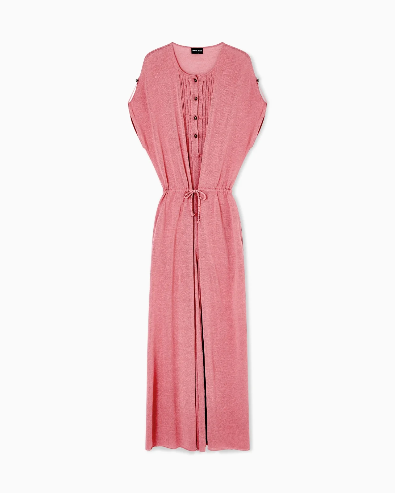 LONG DRESS IN LINEN AND SILK JERSEY - 1