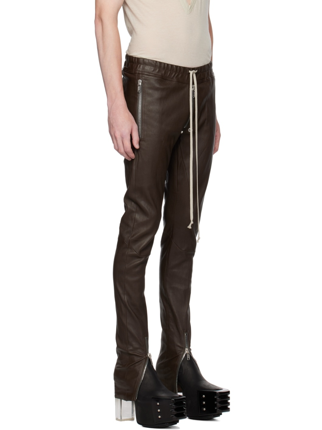 Brown Gary Leather Pants - 2