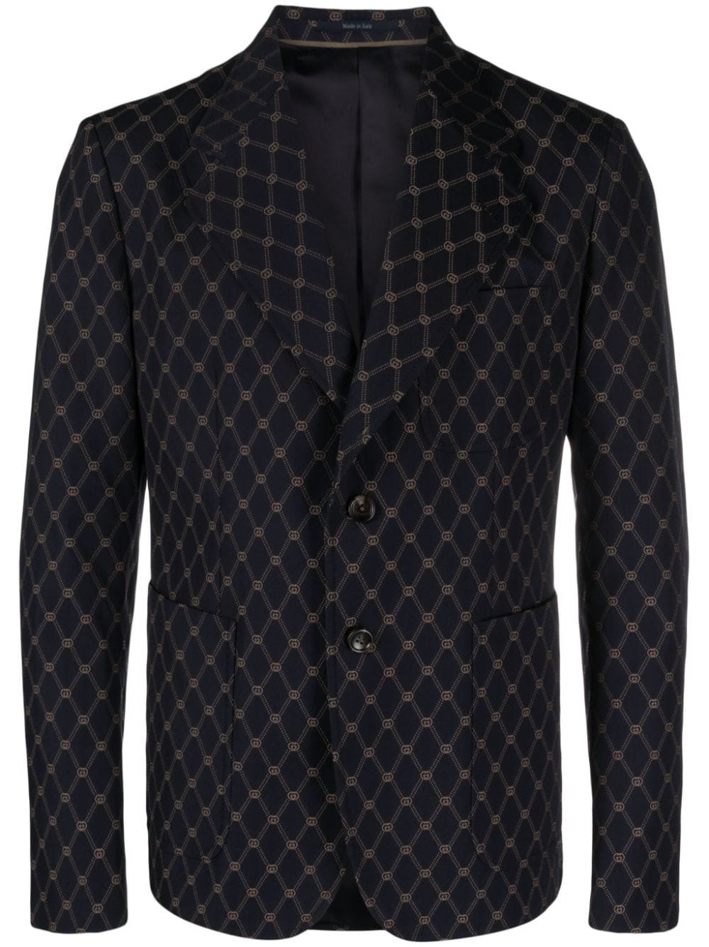 Interlocking G-jacquard wool blazer - 1