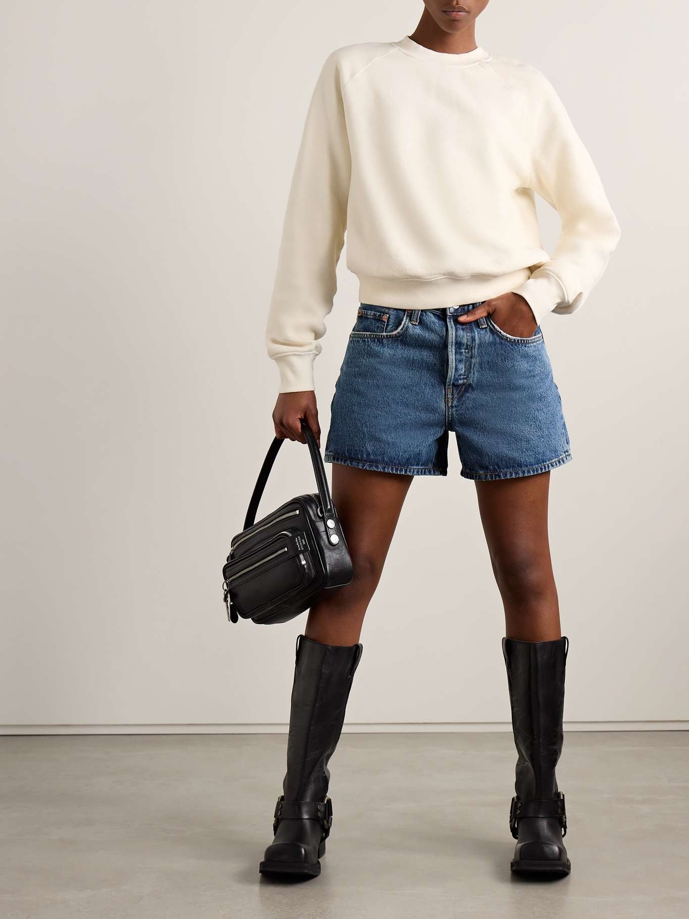 Organic denim shorts Mid denim - 2
