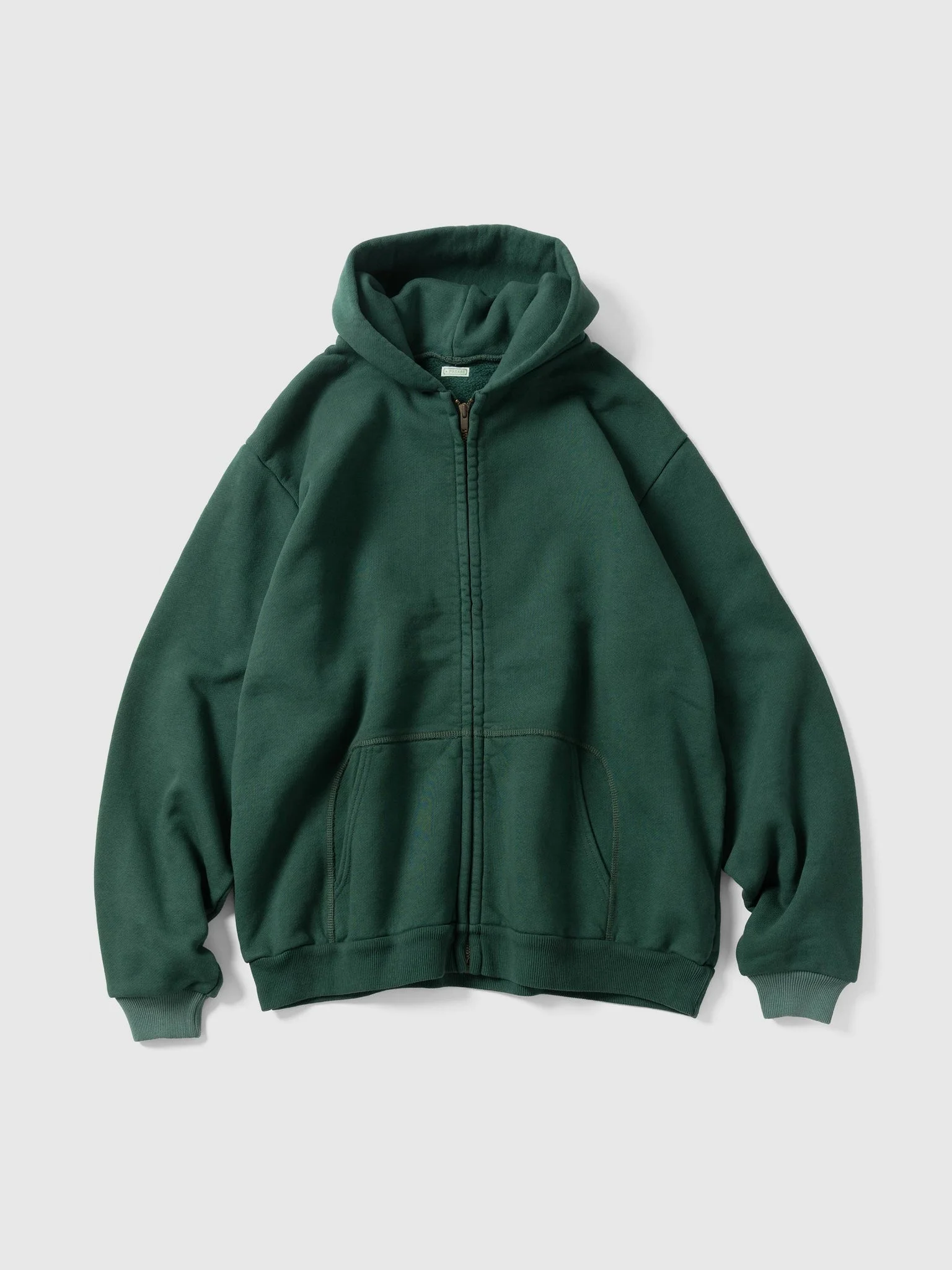 Vintage Zip Sweat Hoodie Green - 1