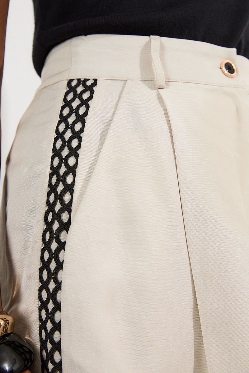 Viscose Linen Lace Trim Insert Woven Short 5