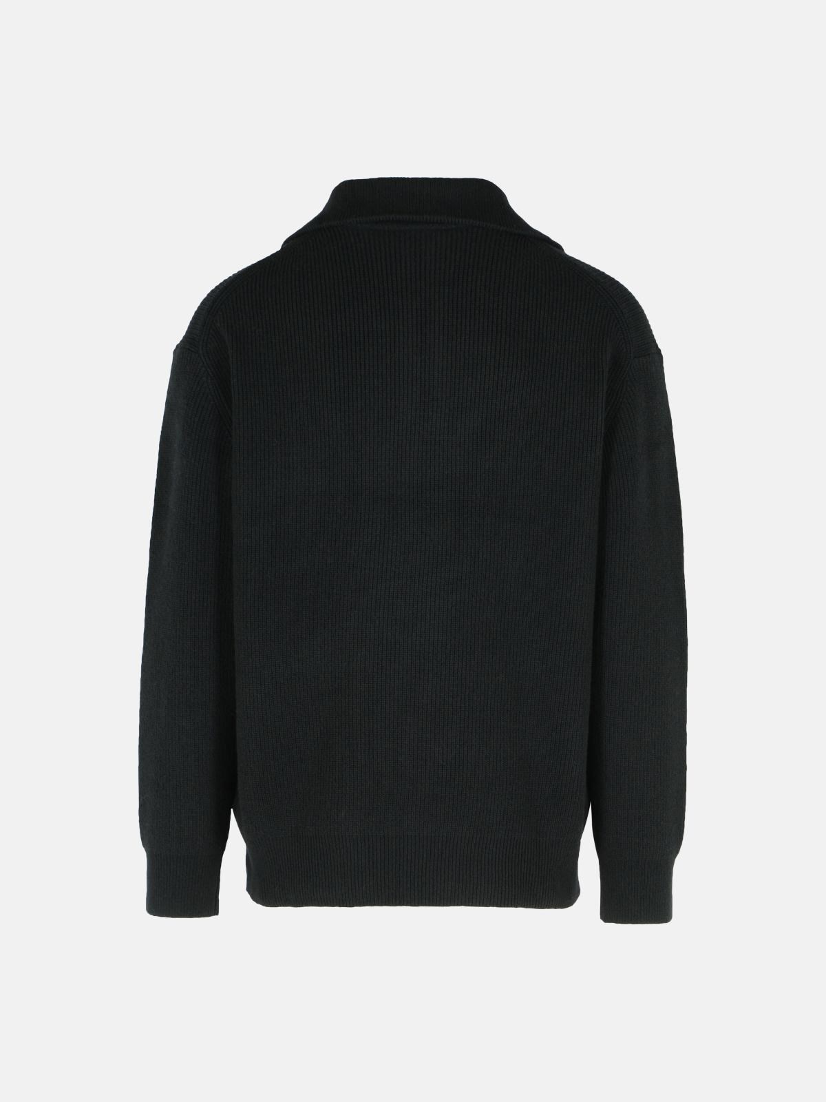 BLACK WOOL BLEND TURTLENECK SWEATER - 3