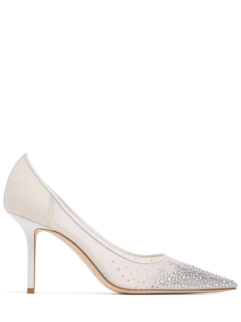 85mm Love embellished tulle pumps - 1