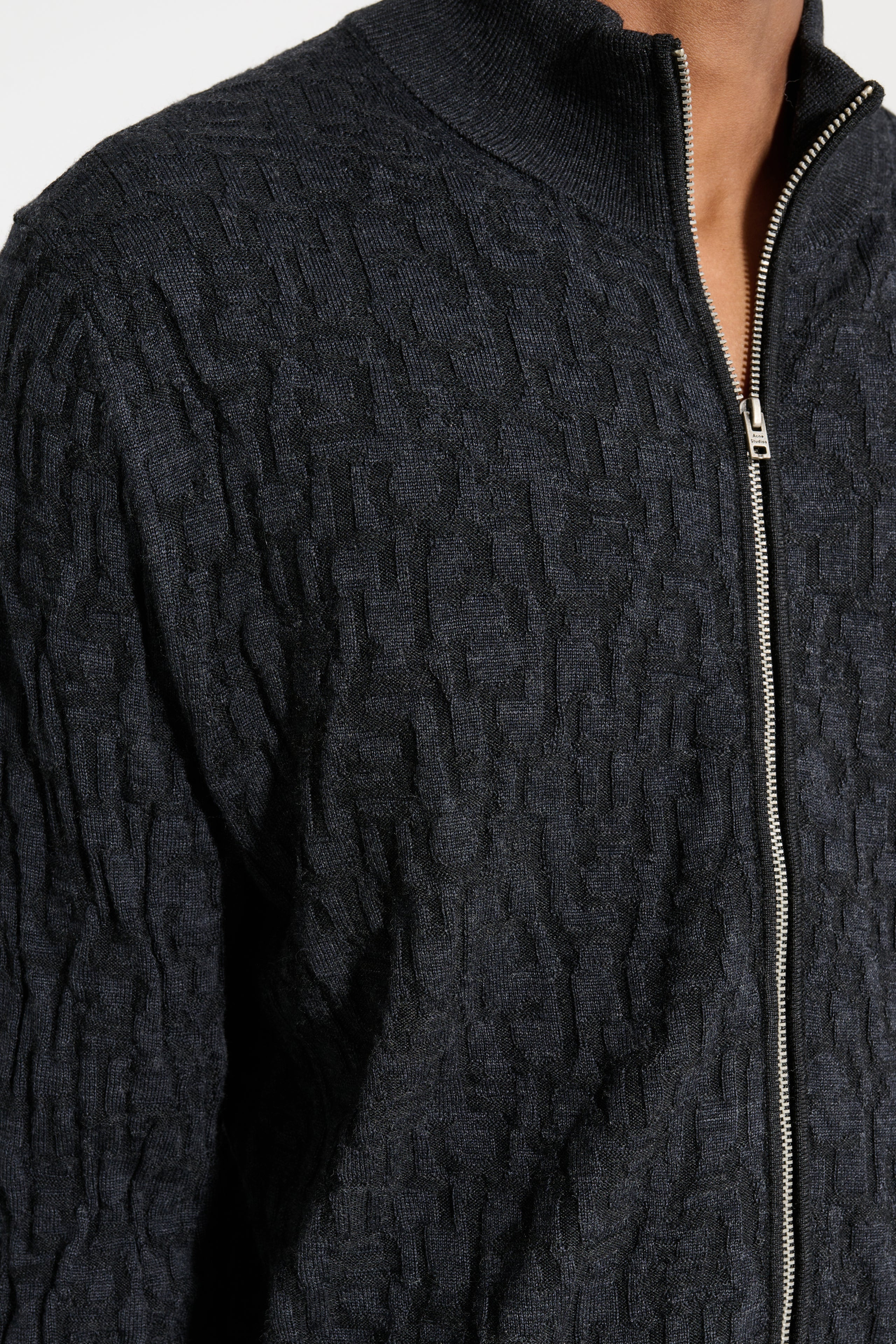 ACNE STUDIOS MONOGRAM CARDIGAN BLACK / GREY - 5