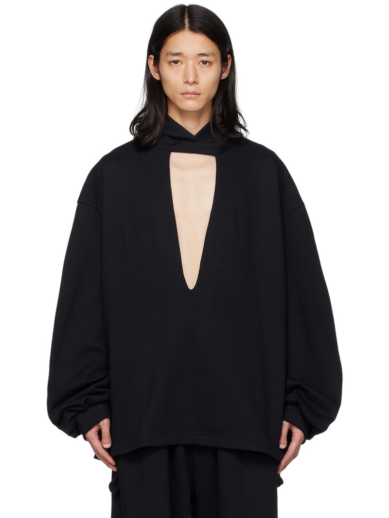Black Cutout Hoodie 1