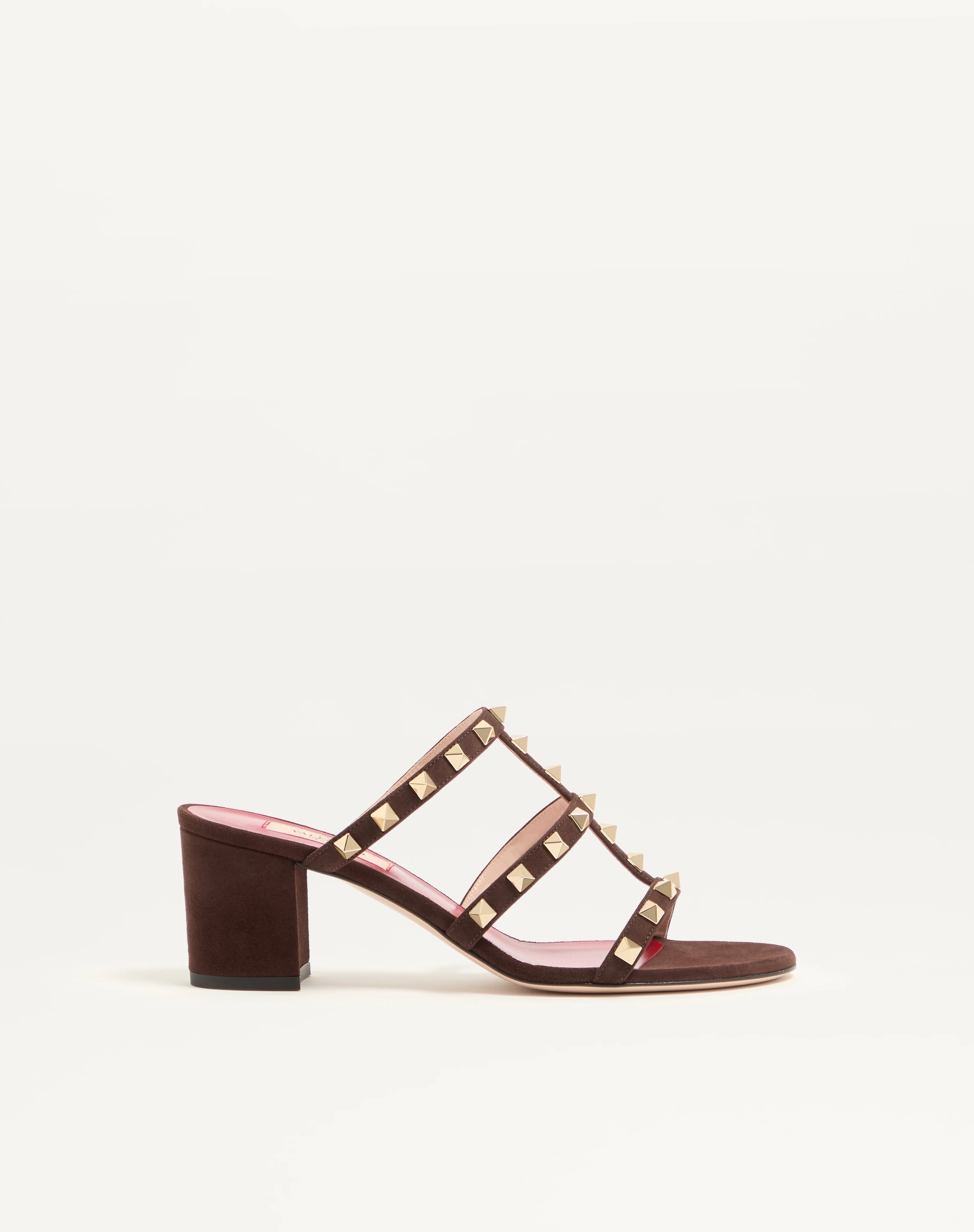 ROCKSTUD SLIDE SANDAL IN SUEDE 60MM - 1