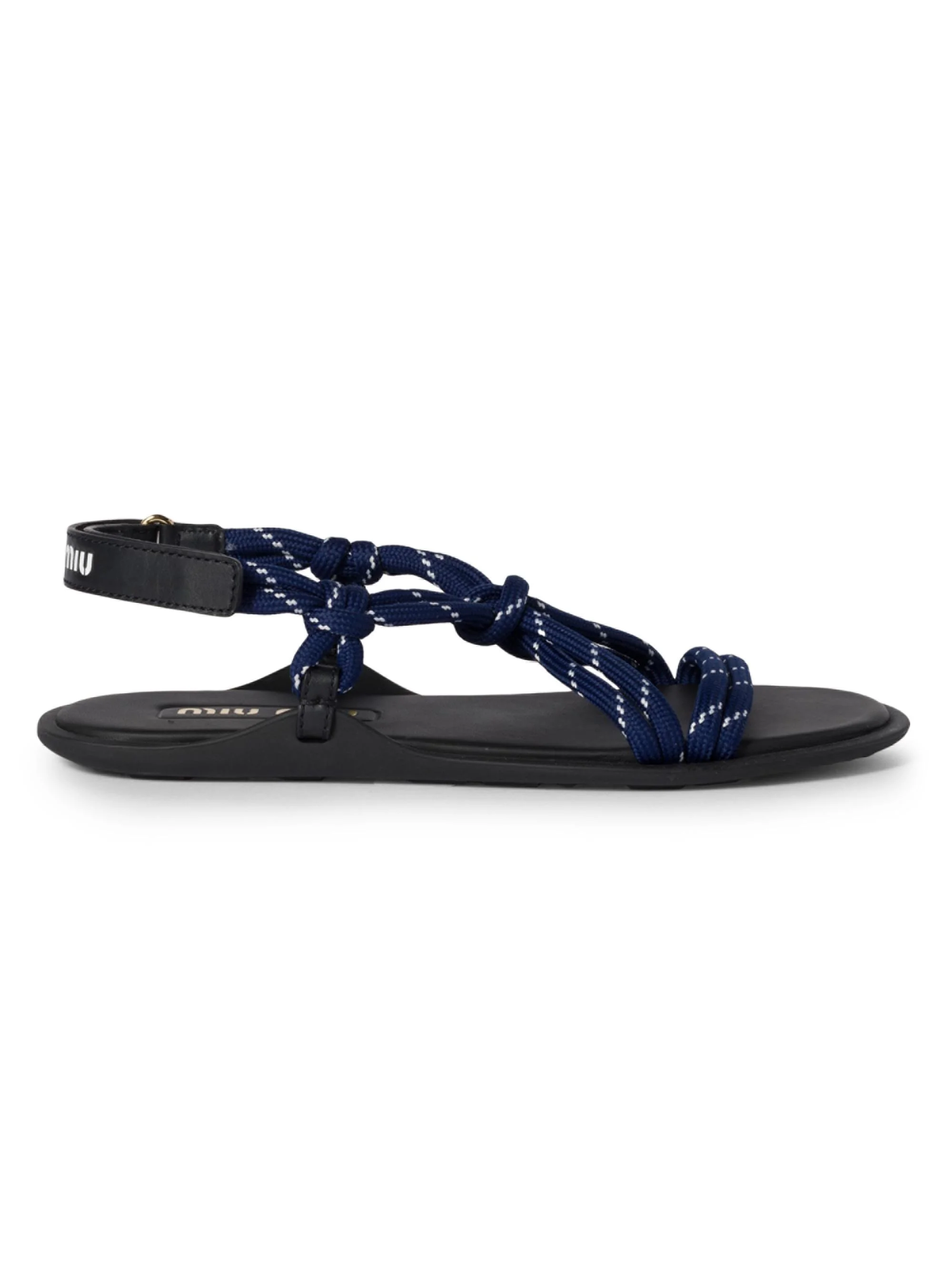 Women's Riviere Cord and Leather Sandals - Blue - 1