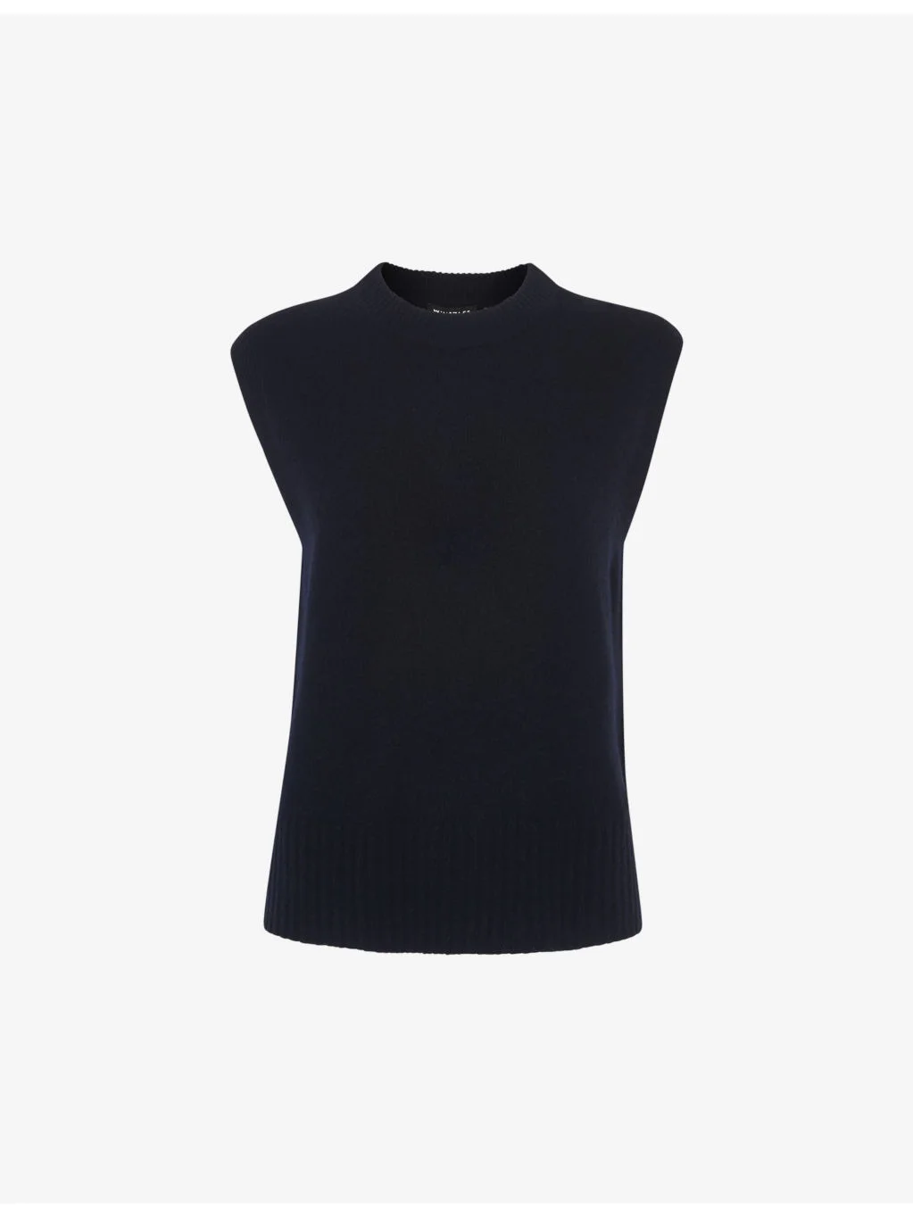 Sleeveless round-neck wool vest - 1