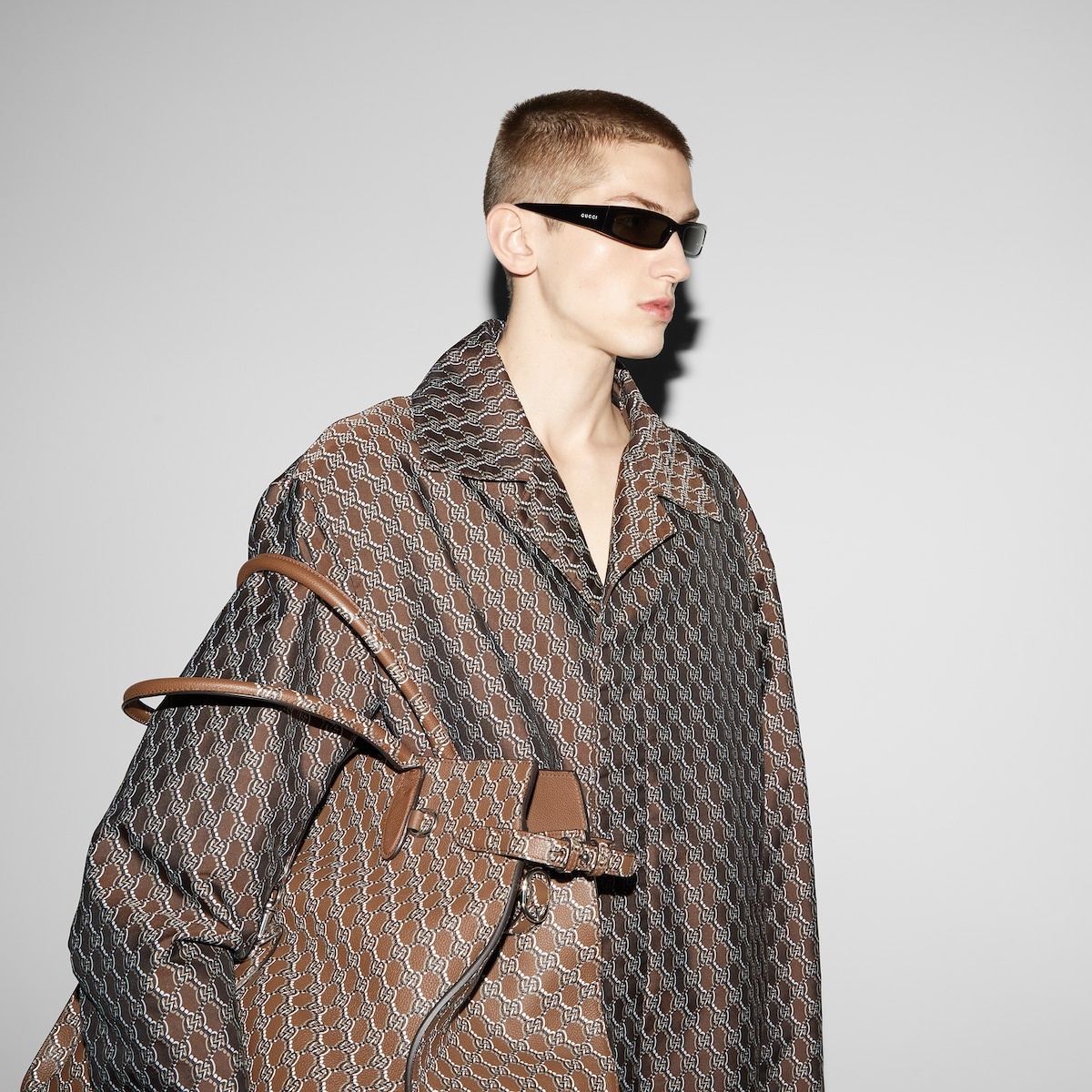 GG nylon jacquard coat - 5