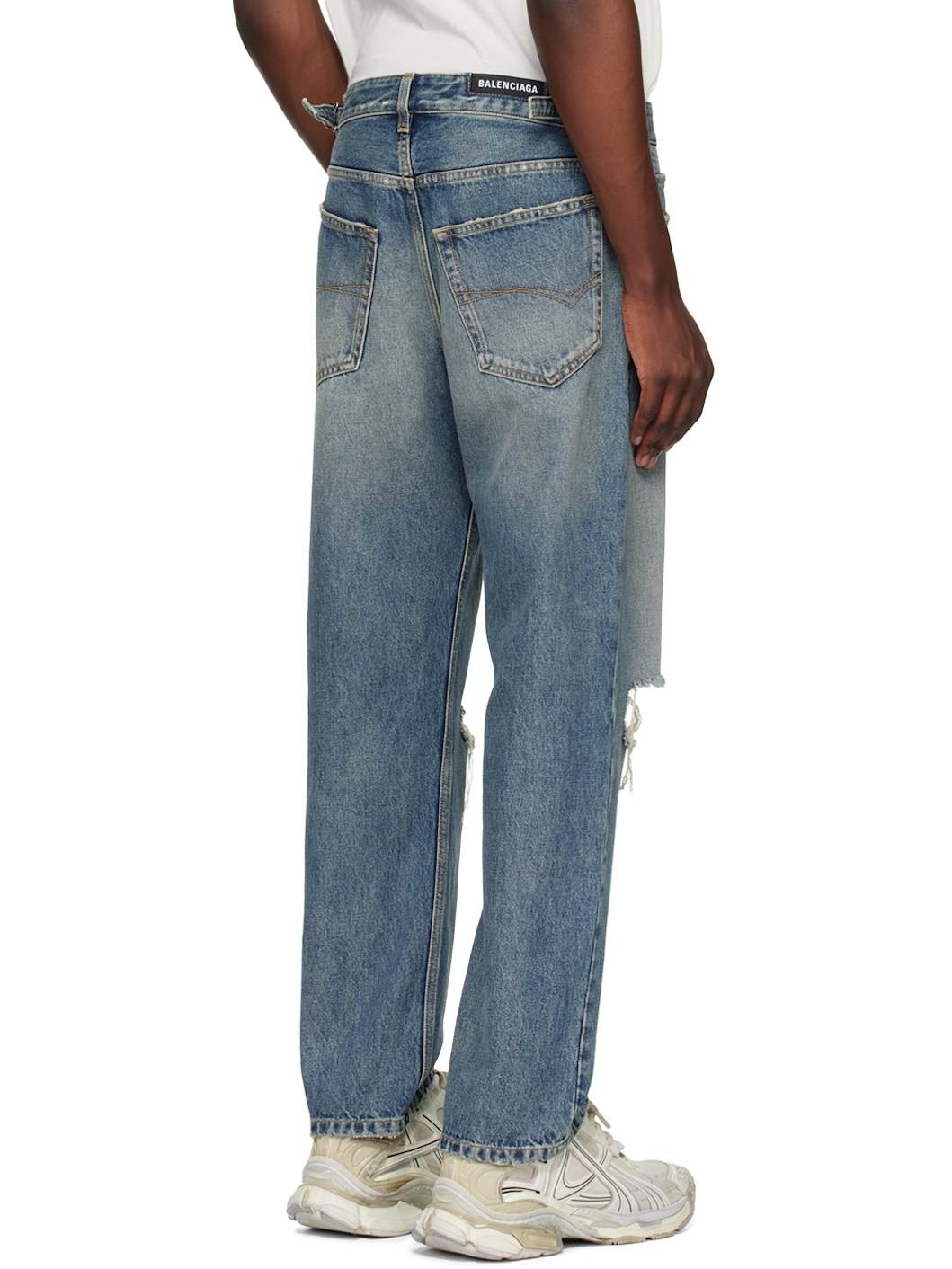 Indigo Distressed Jeans - 3