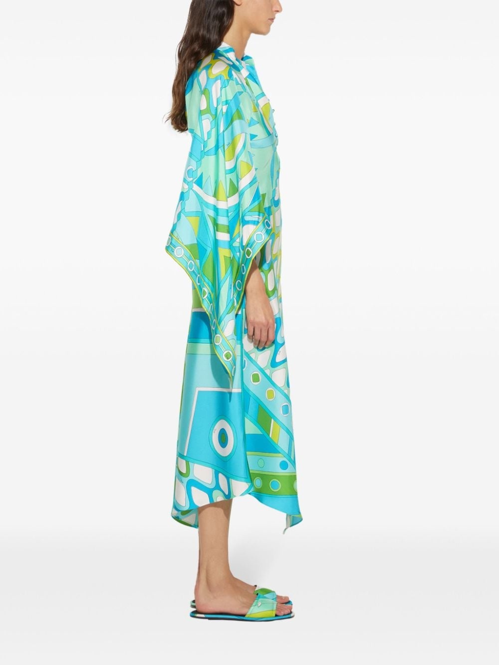 Vivara-print silk kaftan dress - 3