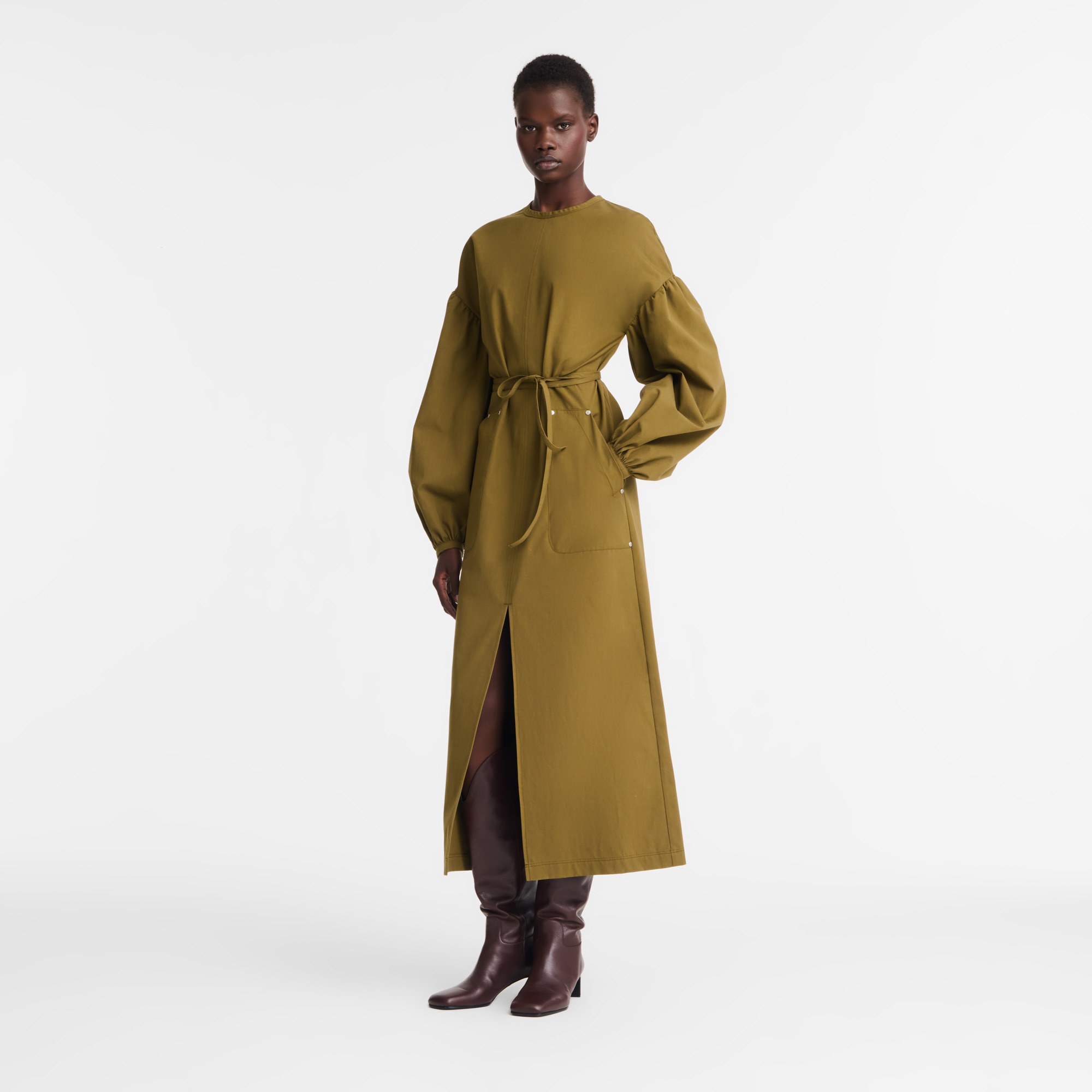 Dress Khaki - Popelin - 3