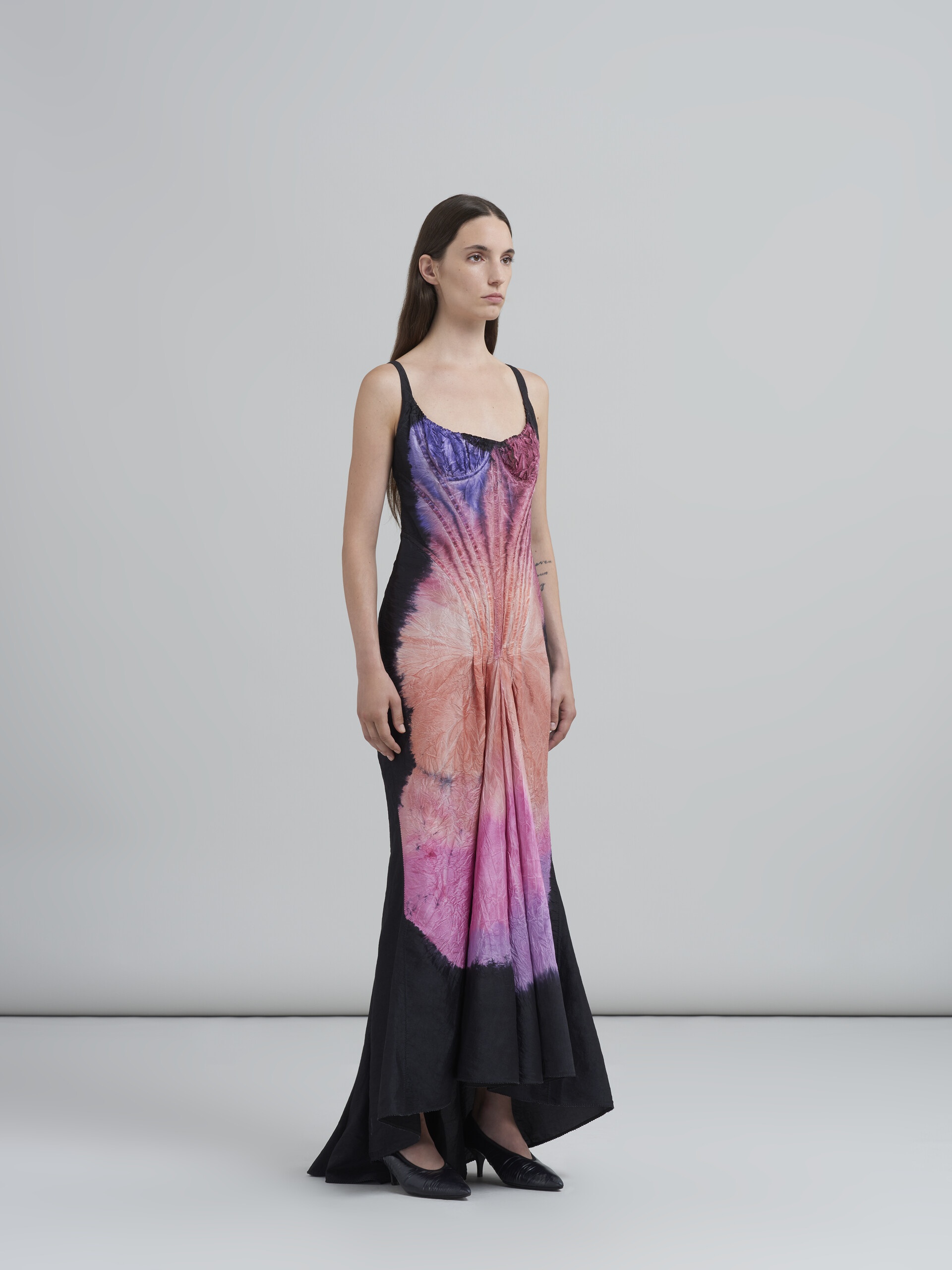 DYED RAINBOW SILK TAFFETA DRESS - 6