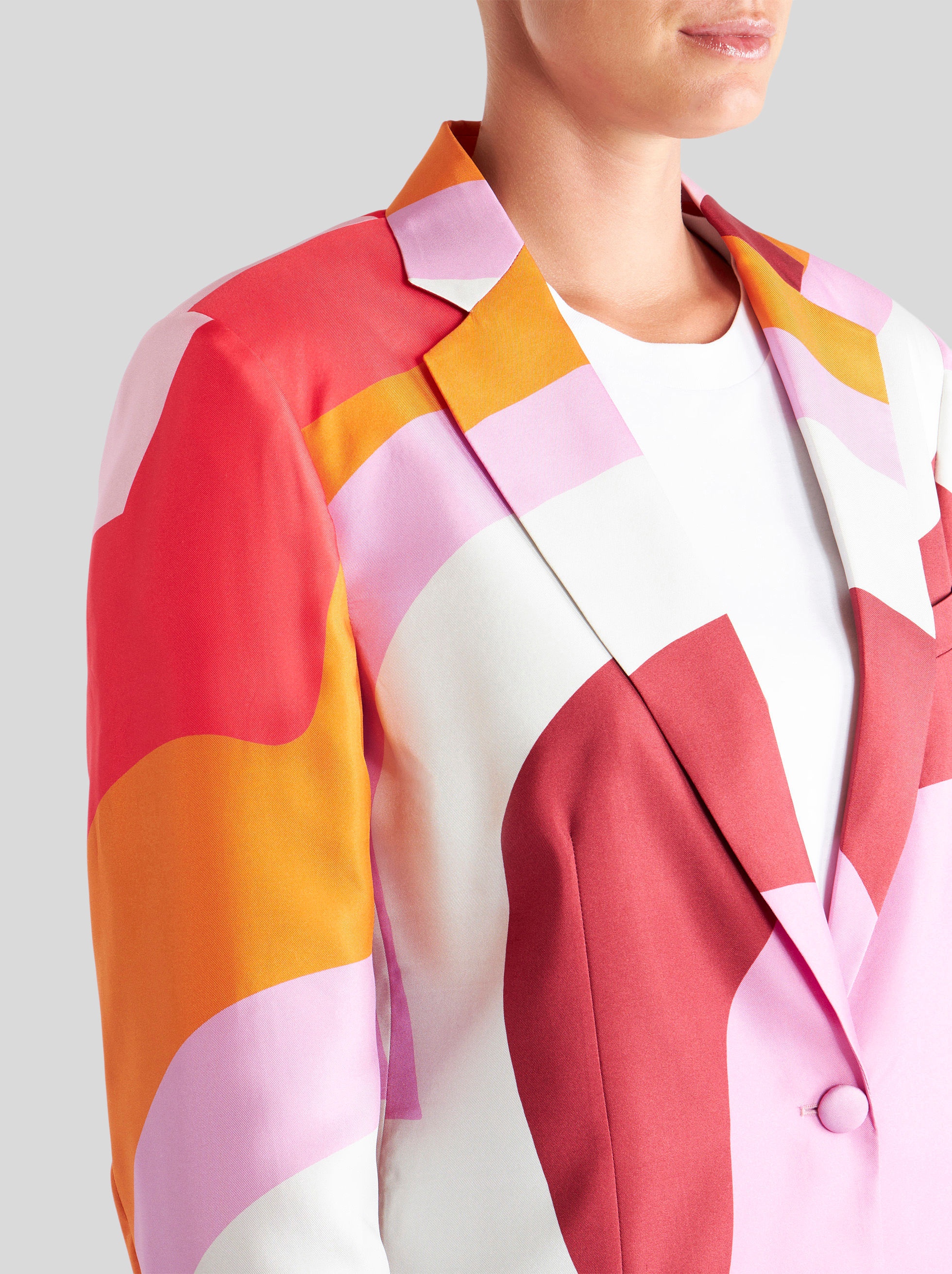SILK JACKET WITH COLOUR BLOCK PATTERN - 2